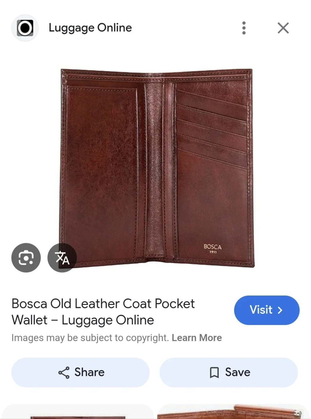 Bosca Old Leather Coat Pocket Wallet Red